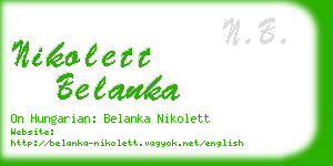nikolett belanka business card